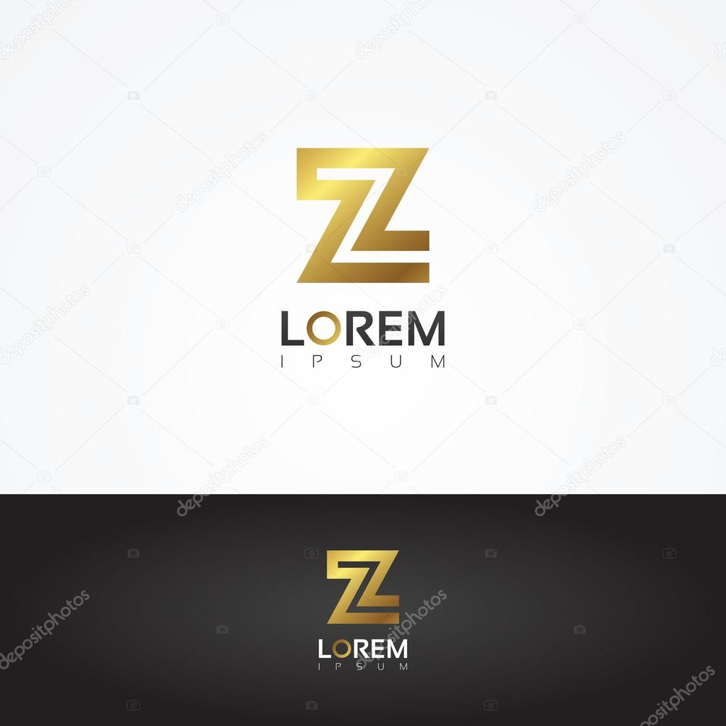 Elegant graphic gold letter Z