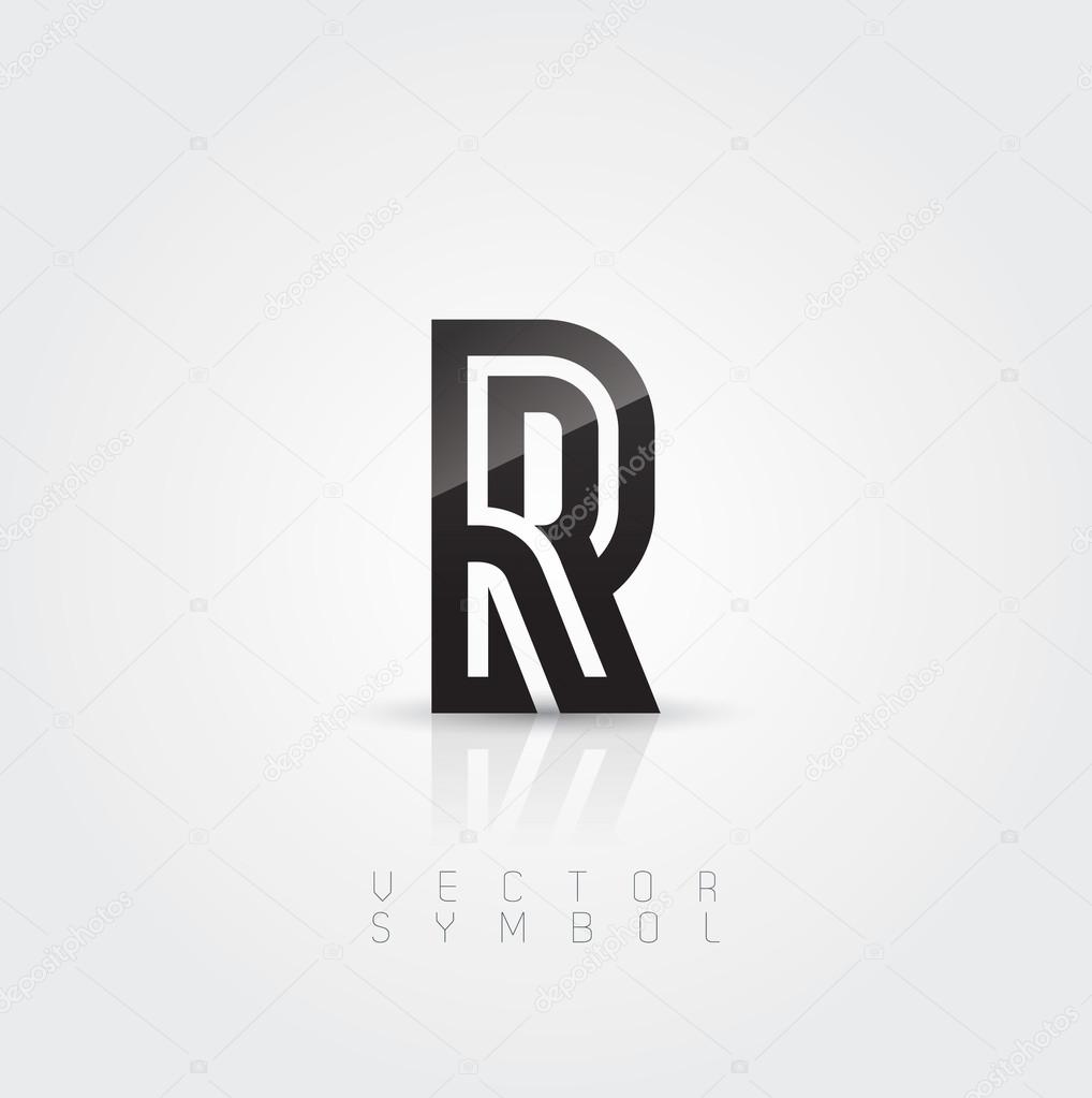 Graphic creative line letter R