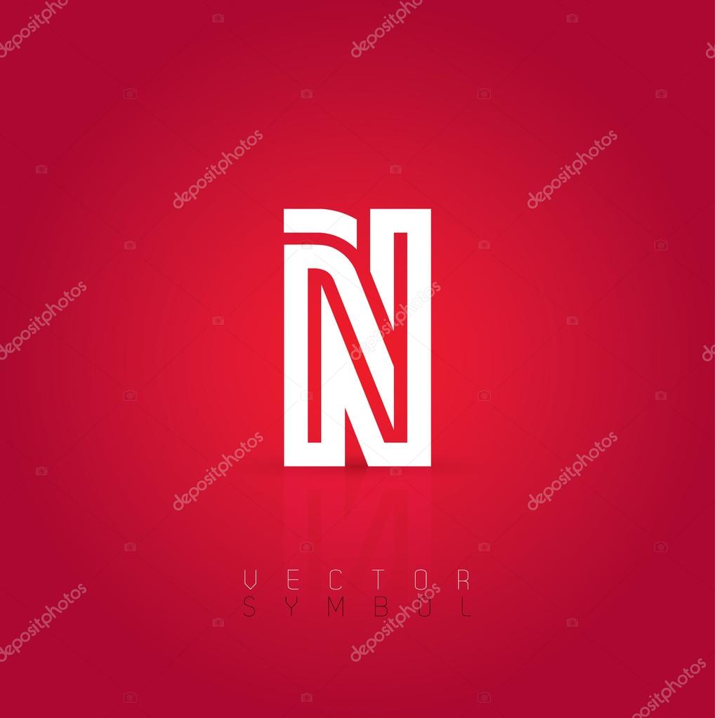Vector graphic creative line alphabet symbol. Letter N