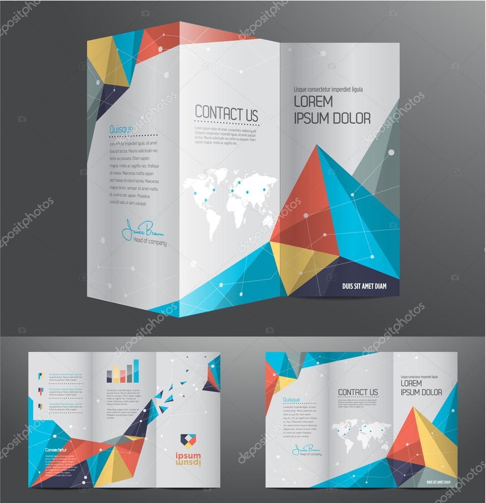 Vector graphic colorful abstract polygon professional business brochure design for your company