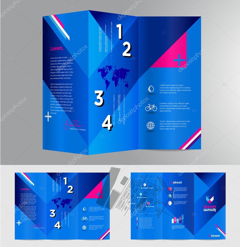 Vector graphic professional colorful business brochure for your company with 3D mockup