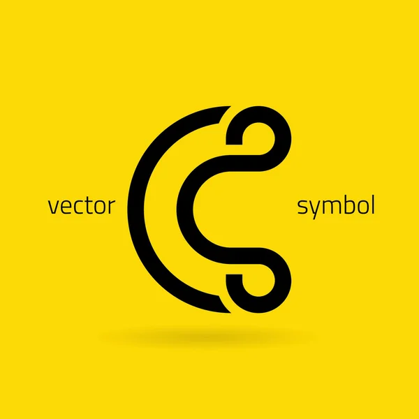 Grafiska kreativa alfabetet linjesymbol bokstaven C — Stock vektor