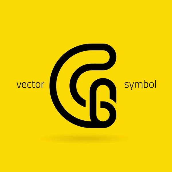 Grafica linea creativa alfabeto simbolo Lettera G — Vettoriale Stock