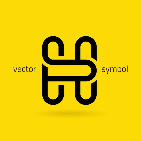Gráfico línea creativa alfabeto símbolo Letra H — Vector de stock