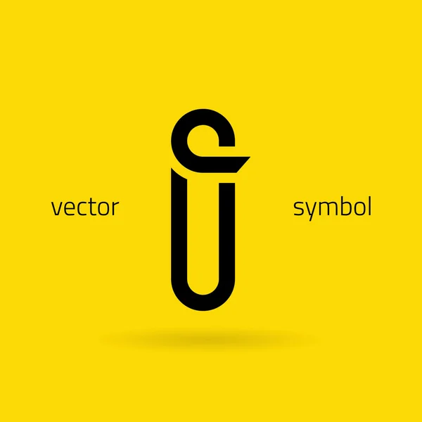 Gráfico linha criativa alfabeto símbolo Carta I — Vetor de Stock