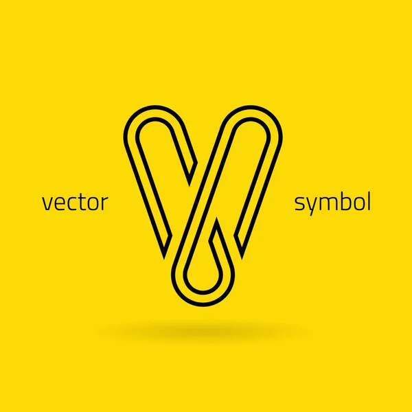 Graphic creative line alphabet symbol Letter V — Stock Vector