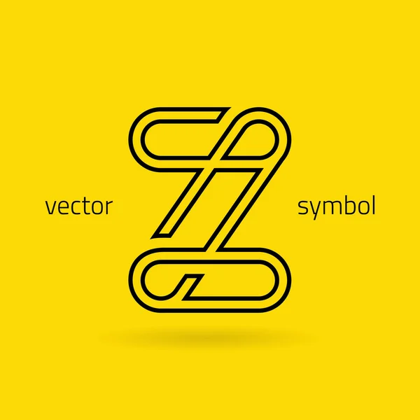 Gráfico línea creativa alfabeto símbolo Letra Z — Vector de stock