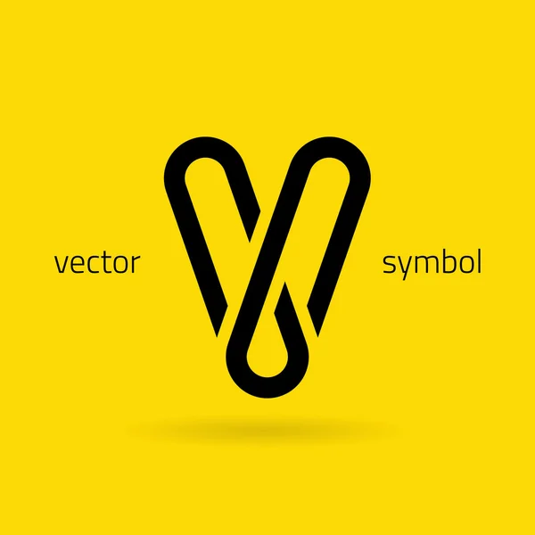 Symbole graphique de l'alphabet de ligne créative Lettre V — Image vectorielle