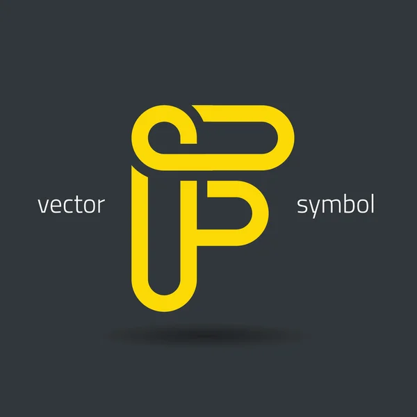 Línea creativa símbolo del alfabeto Letra F — Vector de stock