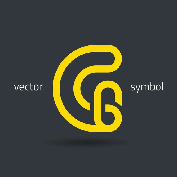 Línea creativa símbolo del alfabeto Letra G — Vector de stock