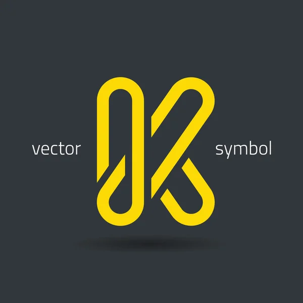 Creatieve lijn alfabet symbool Letter K — Stockvector