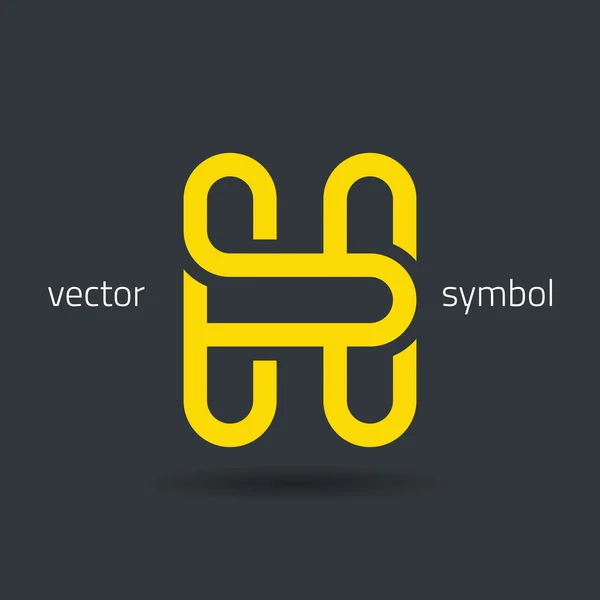 Linea creativa alfabeto simbolo Lettera H — Vettoriale Stock