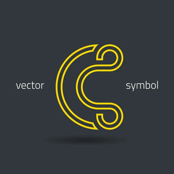 Línea creativa símbolo del alfabeto Letra C — Vector de stock