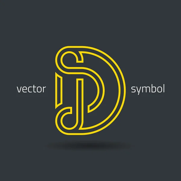 Línea creativa símbolo del alfabeto Letra D — Archivo Imágenes Vectoriales