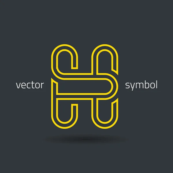 Línea creativa símbolo del alfabeto Letra H — Vector de stock