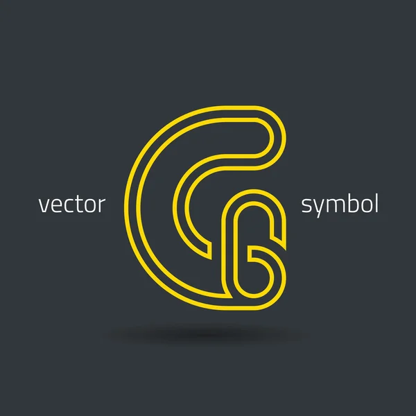 Creatieve lijn alfabet symbool Letter G — Stockvector