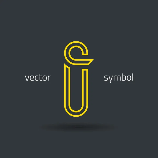 Simbolul alfabetului liniei creative Scrisoarea I — Vector de stoc