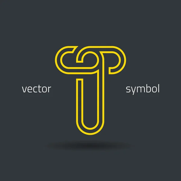 Creative line alphabet symbol  Letter T — Stock Vector
