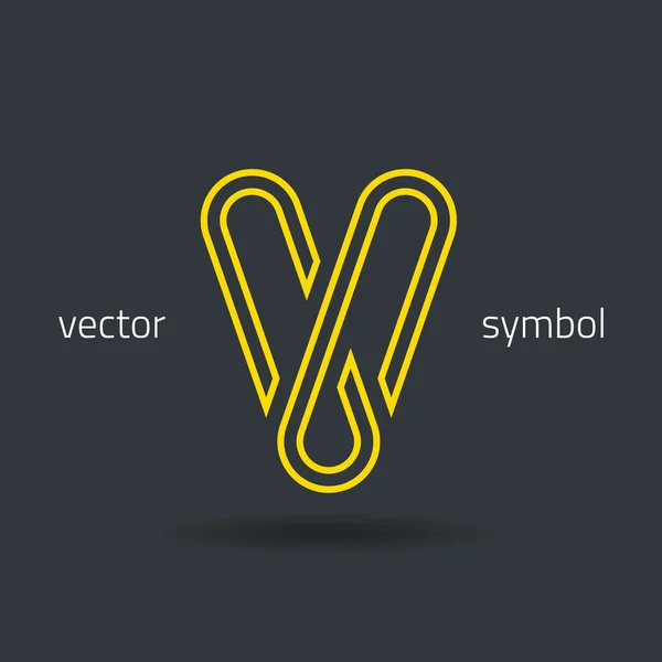 Simbolul alfabetului liniei creative Litera V — Vector de stoc