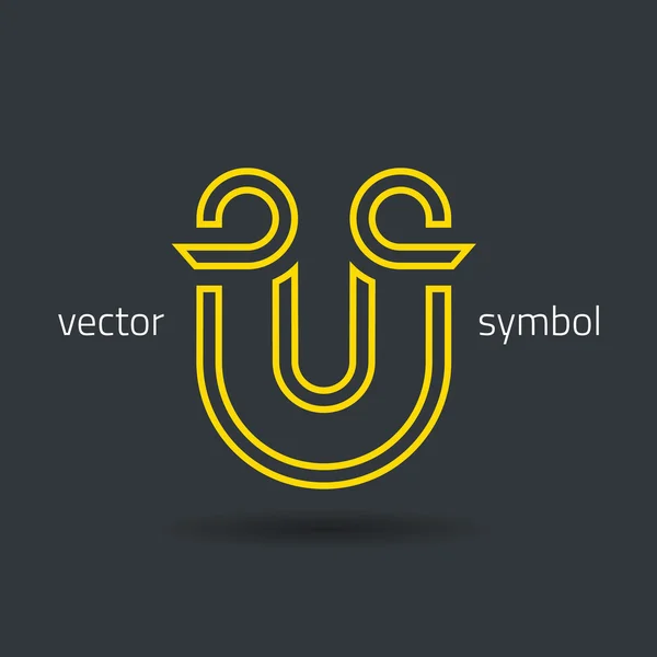 Kreativa linjesymbol alfabetet bokstaven U — Stock vektor