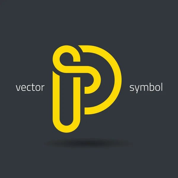 Línea creativa símbolo del alfabeto Letra P — Vector de stock