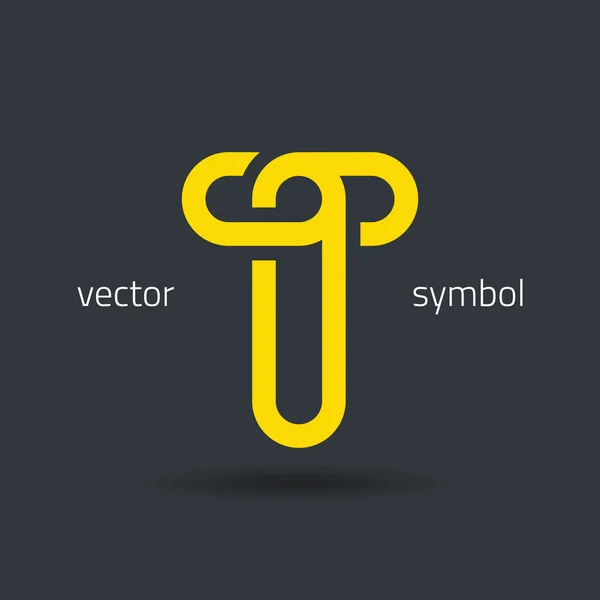 क्रिएटिव लाइन वर्णमाला प्रतीक पत्र टी — स्टॉक वेक्टर