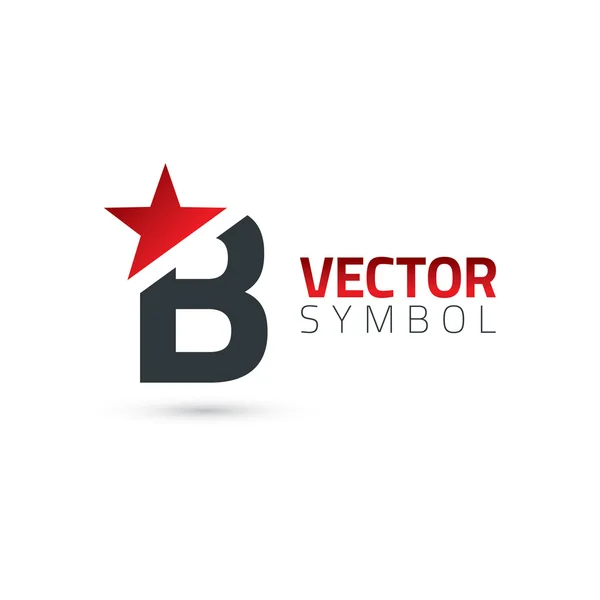 Símbolo del alfabeto con estrella Letra B — Vector de stock