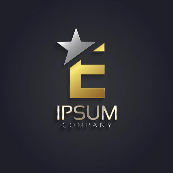 Zarif alfabe sembol yıldız öğe E harfi ile