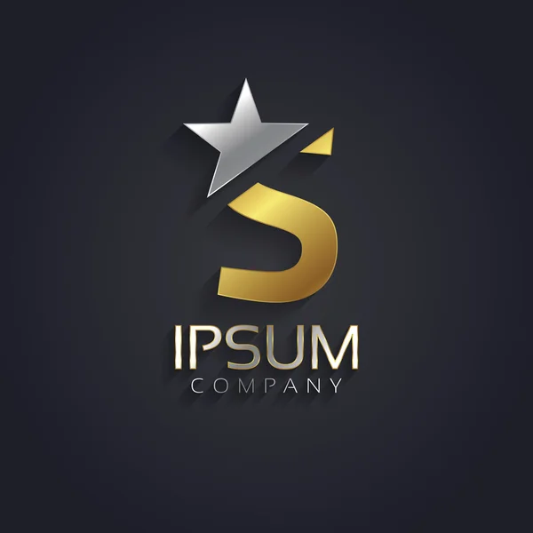 Zarif alfabe sembol yıldız öğe S harfi ile