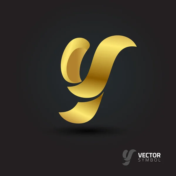 Elegante alfabeto simbolo Y — Vettoriale Stock