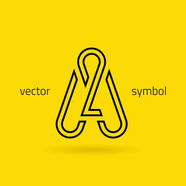 Symbole graphique de l'alphabet de ligne créative Lettre A — Image vectorielle