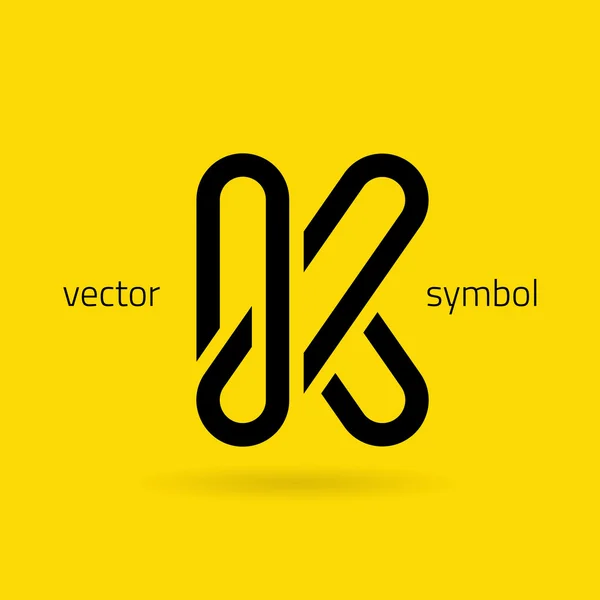 Gráfico línea creativa alfabeto símbolo Letra K — Vector de stock