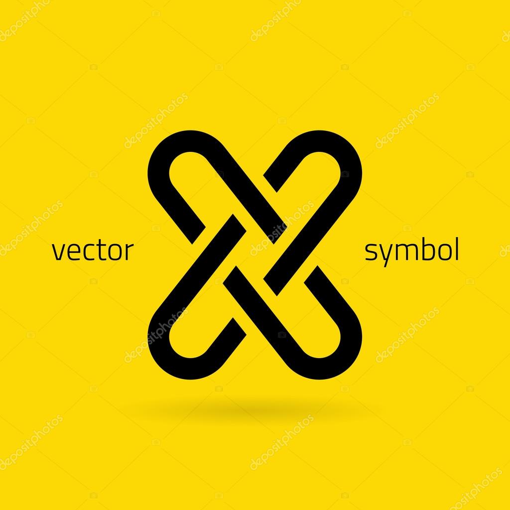 Vector graphic creative line alphabet symbol  Letter X