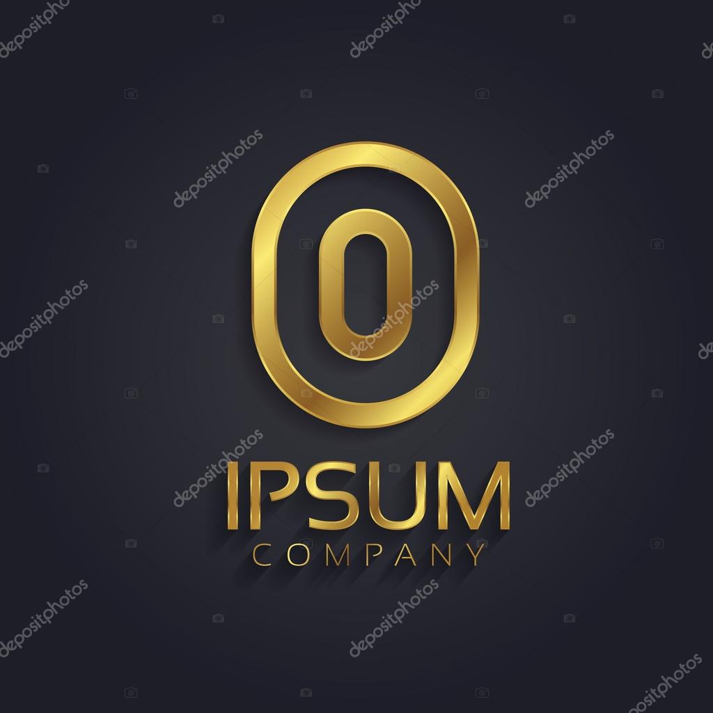 Beautiful vector graphic gold alphabet  letter O  symbol