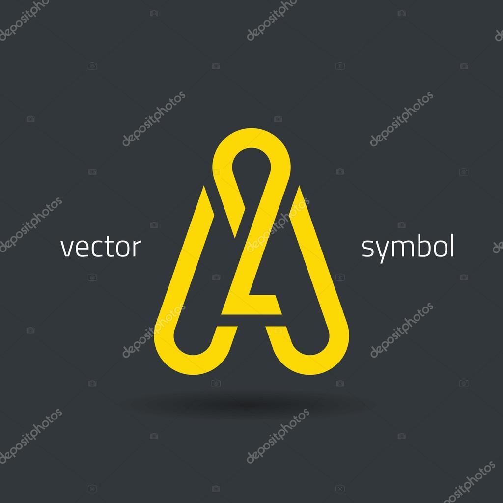 Vector graphic creative line alphabet symbol  Letter A
