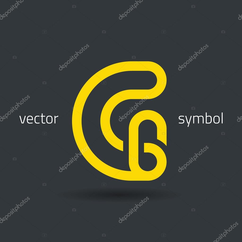 Vector graphic creative line alphabet symbol  Letter G