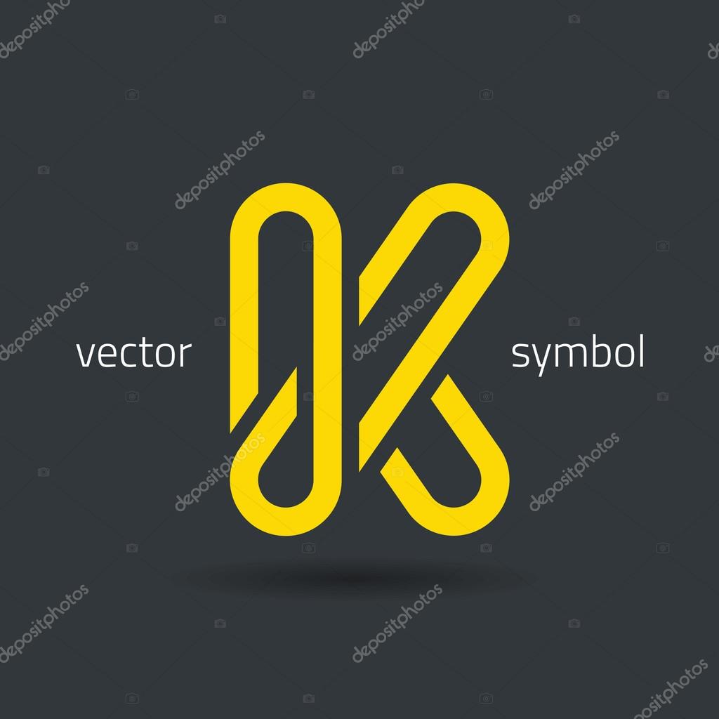 Vector graphic creative line alphabet symbol  Letter K