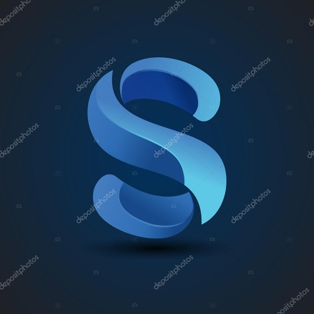 Vector graphic elegant curly alphabet symbol  Letter S