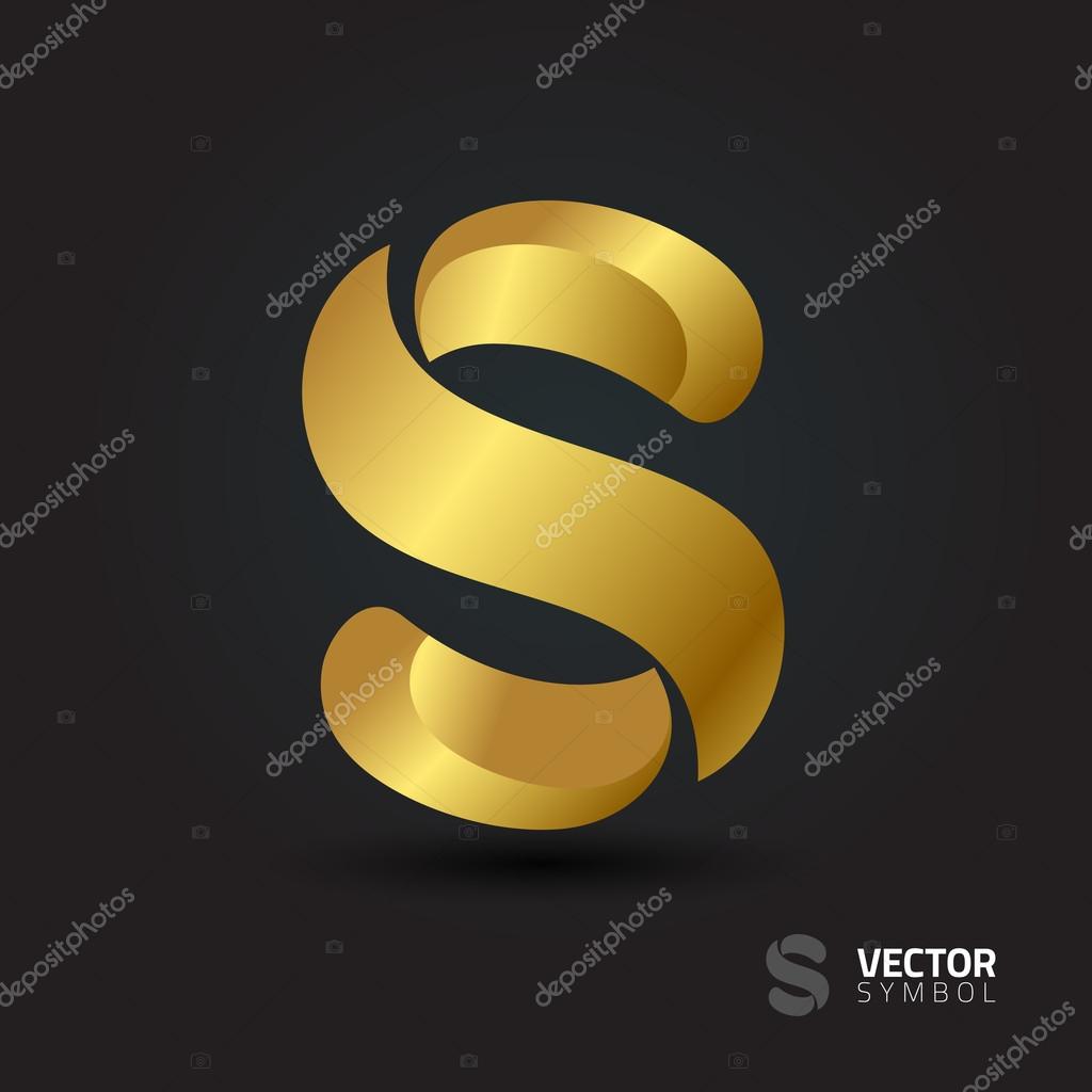 Vector graphic elegant curly alphabet symbol  Letter S