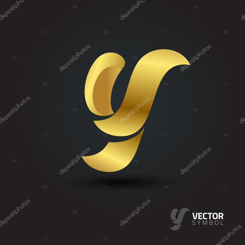 Vector graphic elegant curly alphabet symbol  Letter Y