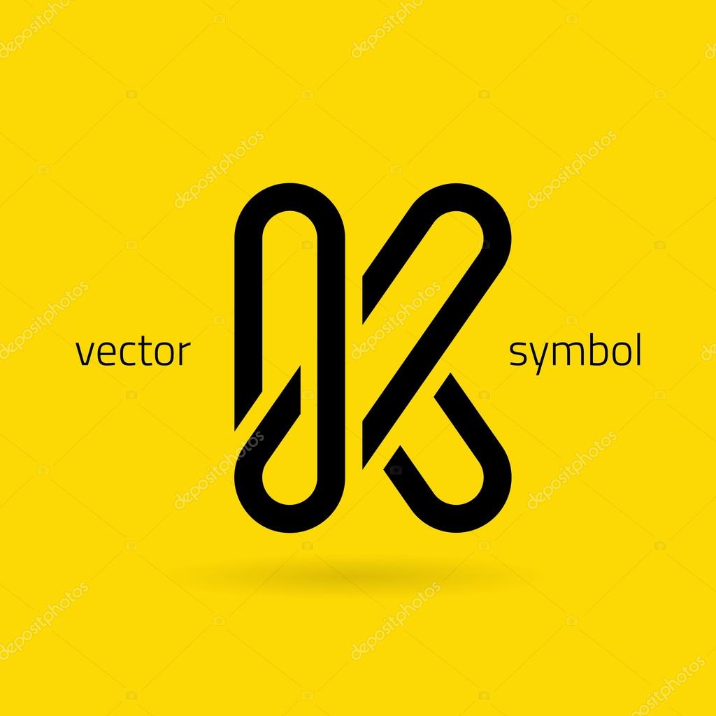 Vector graphic creative line alphabet symbol  Letter K