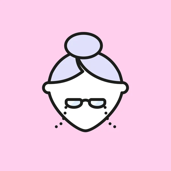 Икона бабушки в очках — стоковый вектор