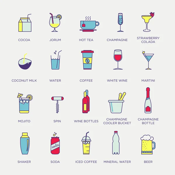 Set van minimale grafische drank — Stockvector