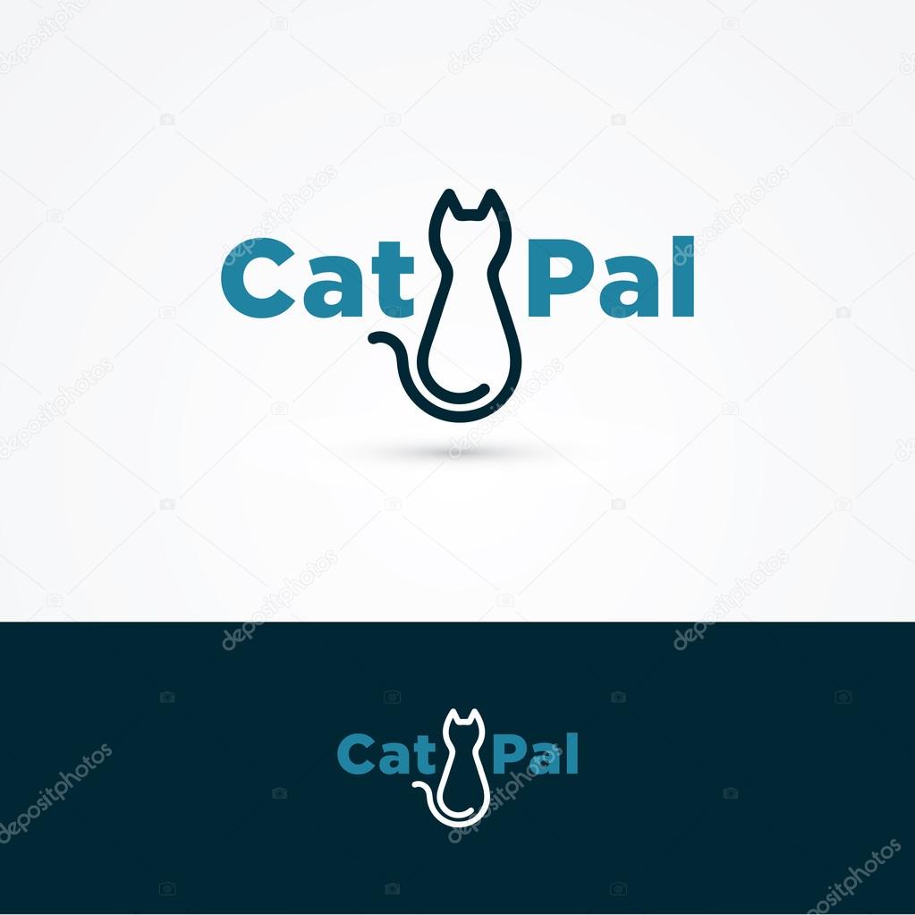 Cat symbol with sample text Stock Vector by ©feabornset 69339119 - Main Image