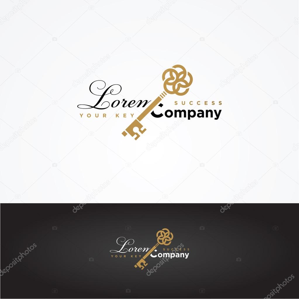 Key shaped illustration with sample text