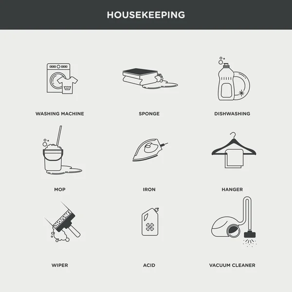 Housekeeping, household icons set Stock Vector Image by ©feabornset