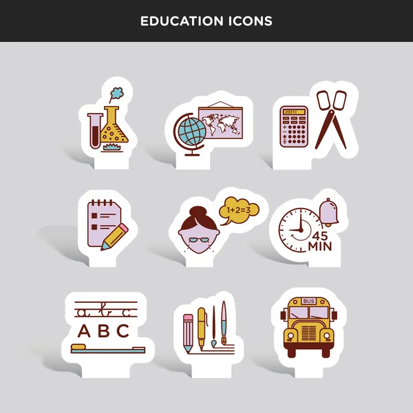 School and education icons — Stock Vector