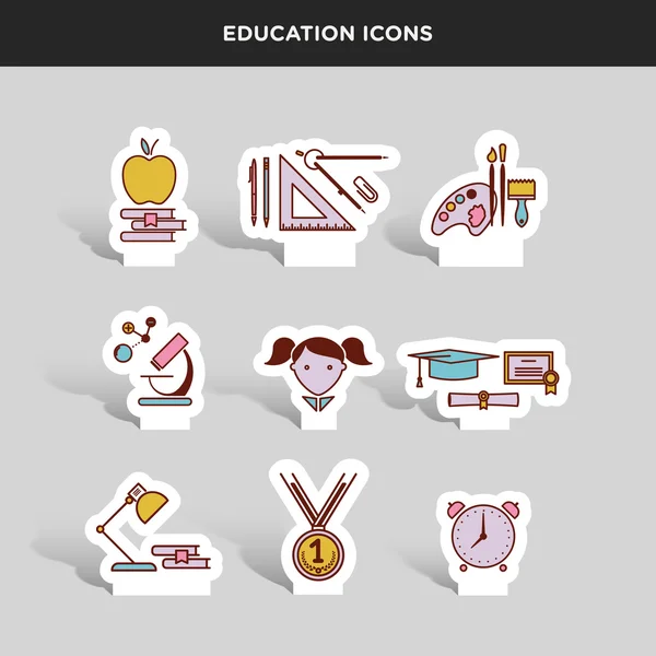 School and education icons — Stock Vector