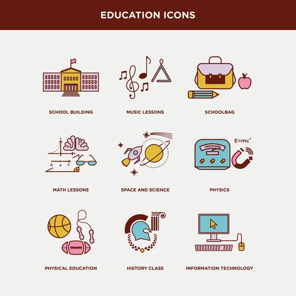 School and education icons — Stock Vector