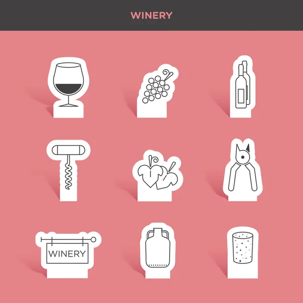 Bodega, iconos de bebidas — Vector de stock